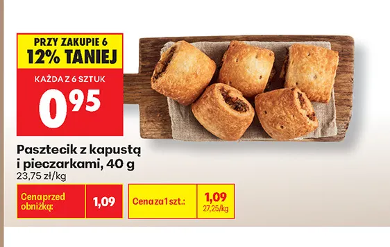 Pasztecik z kapustą i pieczarkami promocja w Biedronka