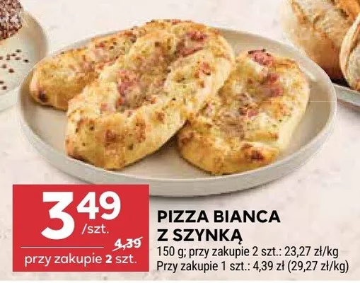 Pizza bianca z szynką promocja w Stokrotka