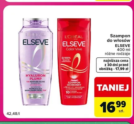 Szampon do włosów Elseve Hyaluron Plump promocja w Carrefour Express