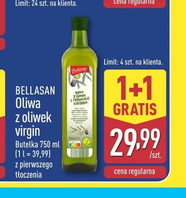 Oliwa z oliwek virgin Bellasan z pierwszego tłoczenia promocja w Aldi