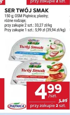 Serek Twój Smak naturalny OSM Piątnica promocja w Stokrotka