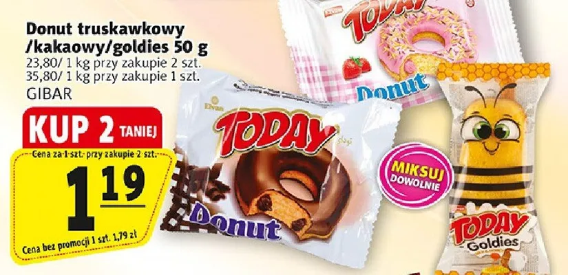 Donut truskawkowy/kakaowy/goldies promocja w Prim Market