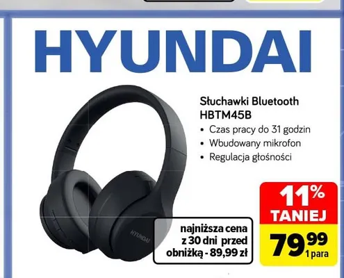 Słuchawki Bluetooth HBTM45B Hyundai promocja w Carrefour