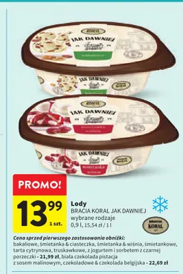 Lody Bracia Koral Jak Dawniej śmietankowe promocja w Intermarche
