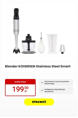 Blender KOHERSEN Stainless Steel Smart promocja w Media Expert