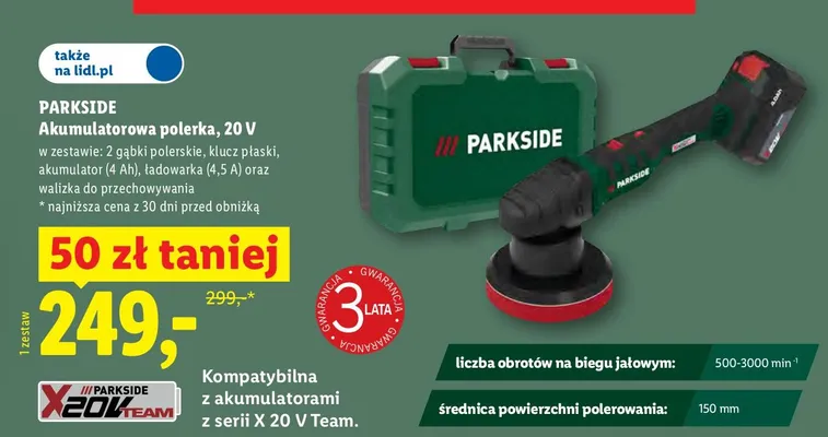 Akumulatorowa polerka Parkside promocja w Lidl