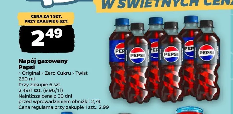 Napój gazowany Pepsi Zero Cukru promocja w Netto