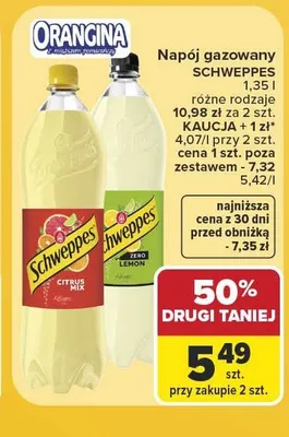 Napój gazowany Schweppes promocja w Carrefour Market