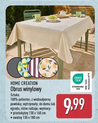 Obrus winylowy owalny 130x180cm Home Creation promocja w Aldi