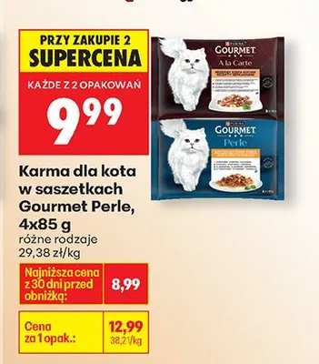 Karma dla kota w saszetkach Gourmet Perle, różne rodzaje Purina promocja w Biedronka