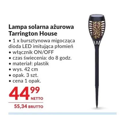 Lampa solarna ażurowa Tarrington House 3-pak promocja w Makro