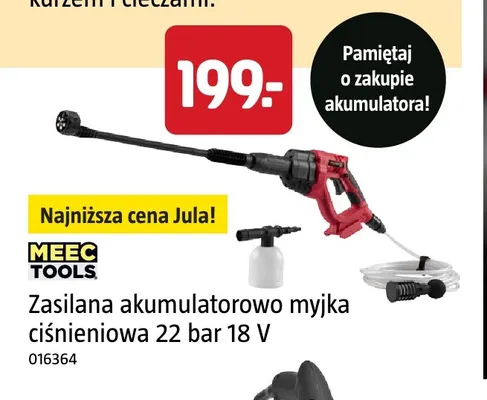 Zasilana akumulatorowo myjka ciśnieniowa Meec Tools promocja w Jula