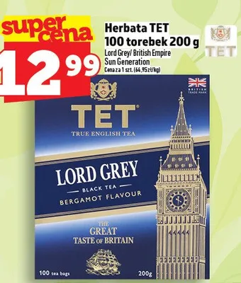 Herbata TET 100 torebek 200g promocja w TOPAZ