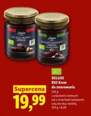 Krem do smarowania z orzechami ziemnymi Deluxe promocja w Lidl
