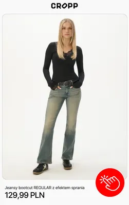 Jeansy bootcut regular z efektem sprania Cropp promocja w Cropp