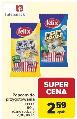 Popcorn do przygotowania Felix o smaku masła promocja w Carrefour Market