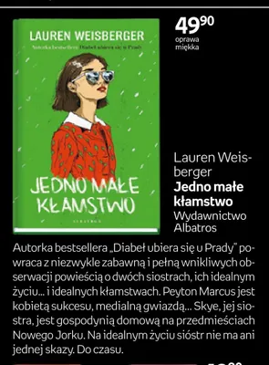Książka Jedno małe kłamstwo Lauren Weisberger Wydawnictwo Albatros oprawa miękka promocja w Empik