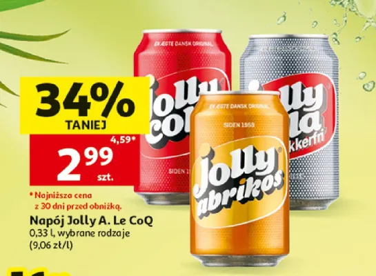 Napój Jolly Sukkerfri A. Le CoQ promocja w Auchan