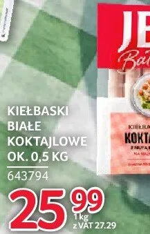 Kiełbaski białe koktajlowe JBB Bałdyga ok. 0.5kg promocja w Selgros