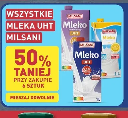 Mleko UHT Milsani promocja w Aldi