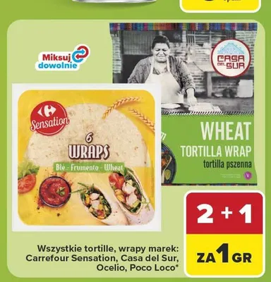 Wrapy pszenne Carrefour Sensation promocja w Carrefour