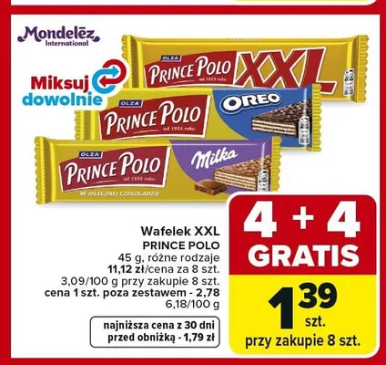 Wafelek XXL PRINCE POLO promocja w Carrefour