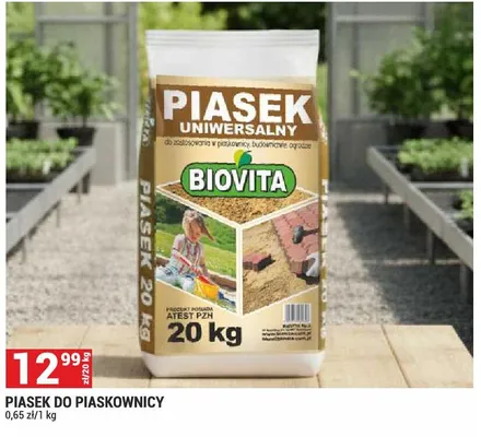 Piasek uniwersalny do piaskownicy Biovita promocja w Merkury Market
