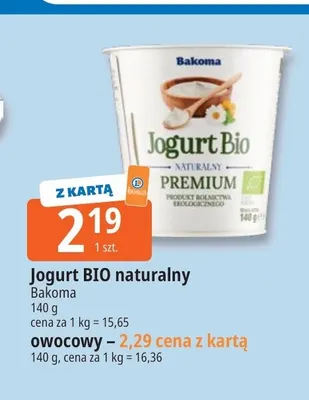Jogurt Bio naturalny Bakoma promocja w Leclerc