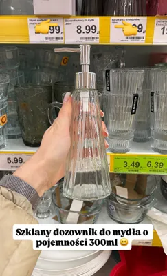 Szklany dozownik do mydła promocja w Dino