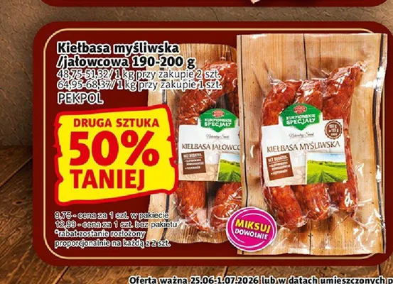 Kiełbasa myśliwska Pekpol promocja w Prim Market