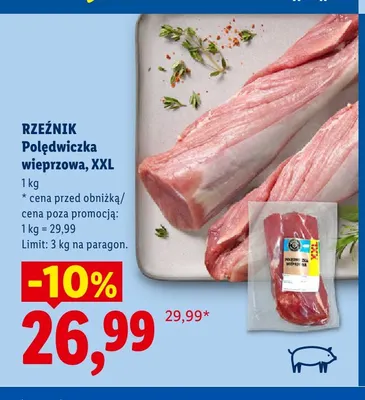Polędwiczka wieprzowa XXL Rzeźnik promocja w Lidl