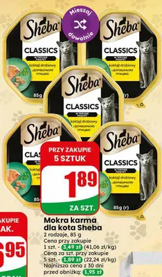 Mokra karma dla kota Classics koktajl drobiowy z domową ptycą Sheba promocja w Dino