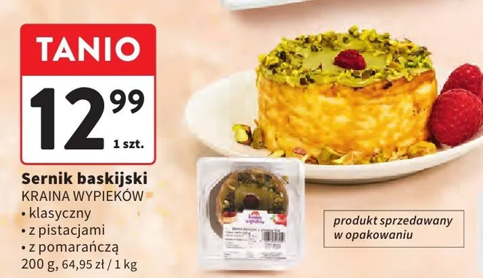 Sernik baskijski klasyczny Kraina Wypieków promocja w Intermarche