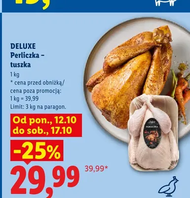 Perliczka tuszka Deluxe promocja w Lidl