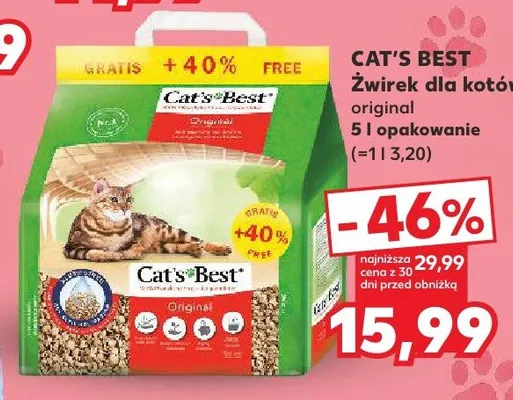 Żwirek dla kotów original Cat's Best promocja w Kaufland
