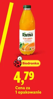 Sok 100% pomarańczowy Riviva promocja w Lidl