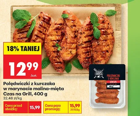Polędwiczki z kurczaka w marynacie malina-mięta Czas na Grill promocja w Biedronka