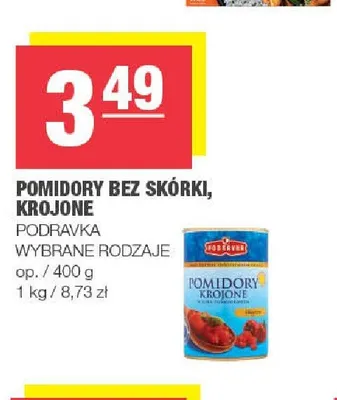 Pomidory bez skórki krojone Podravka promocja w SPAR