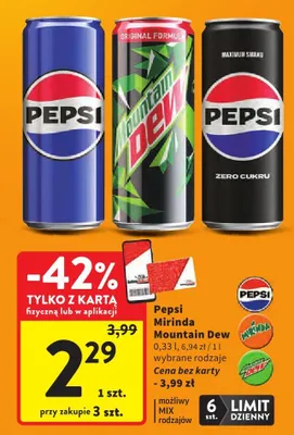 Napój gazowany Mountain Dew promocja w Intermarche