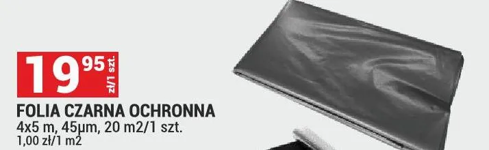 Folia czarna ochronna 4x5m 45µm 20m2 promocja w Merkury Market