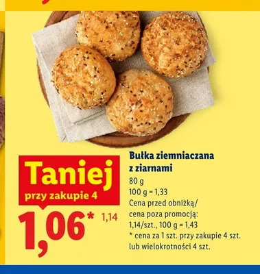 Bułka ziemniaczana z ziarnami promocja w Lidl