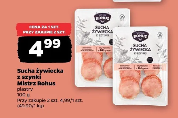 Sucha żywiecka z szynki Mistrz Rohus promocja w Netto