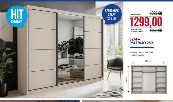 Szafa Palermo 250 promocja w Abra Meble