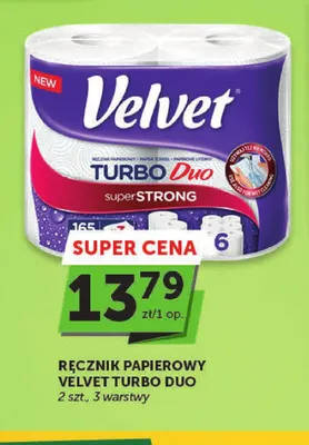 Ręcznik papierowy Velvet Turbo Duo 2-pak promocja w Groszek
