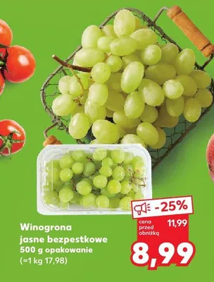Winogrona jasne bezpestkowe promocja w Kaufland