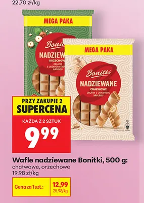 Wafle nadziewane orzechowe Bonitki promocja w Biedronka