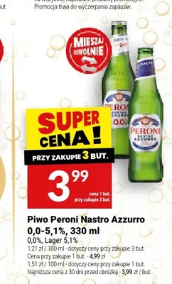 Piwo bezalkoholowe Peroni Nastro Azzurro promocja w Twój Market