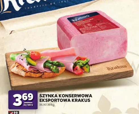 Szynka konserwowa eksportowa Krakus promocja w Stokrotka