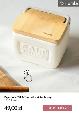 Pojemnik Sylan na sól śmietankowy 12x11 cm Homla promocja w Homla
