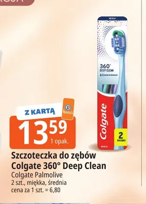 Szczoteczka do zębów Colgate 360° Deep Clean miękka 2-pak promocja w Leclerc
